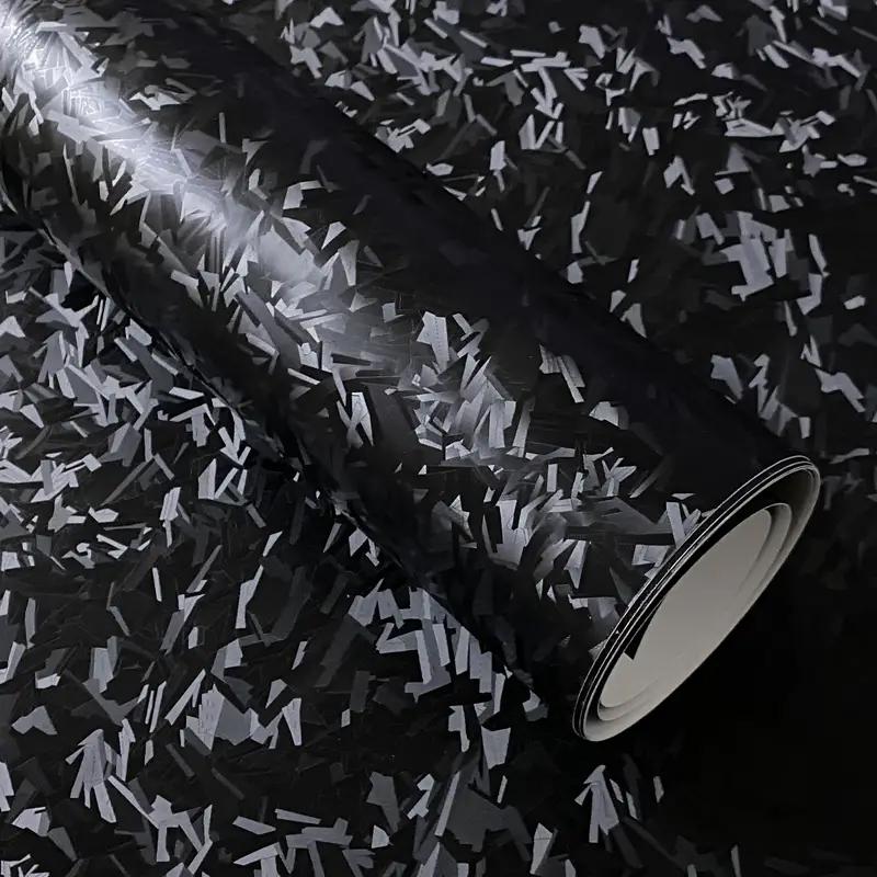 Air Bubble Wrap Roll Packaging - ブラック鍛造カーボンファイバービニールラップロール自己粘着バイクカーラッピングデカールエアリリースバブル付き