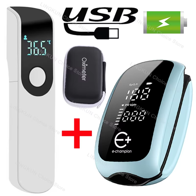 Pulse Oximeter Fingertip Rechargeable - デジタルLED表示、充電式、子供用、医療用パルスオキシメーター、指先に装着するタイプ、血中酸素飽和度モニター。