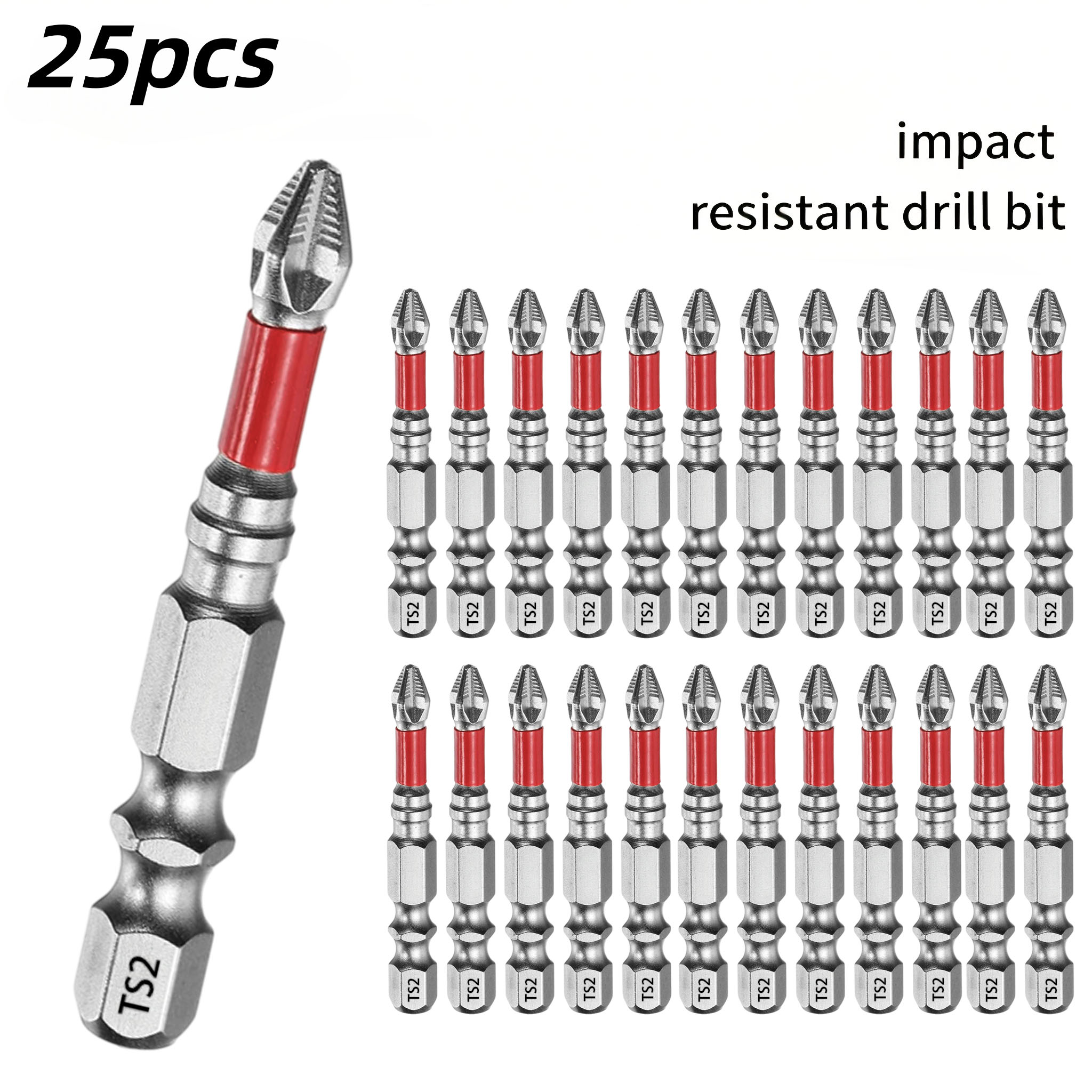 Industrial Tools - 25個入り、50mmのプロ仕様ロングシャンクドライバービットセット。滑り止め加工が施され、強力な磁力を持つビットで、特殊なネジ山に対応。電動ドリル、木工、内装、産業製造、プロの修理作業に最適。職人向けの耐久性に優れた金属製手工具。