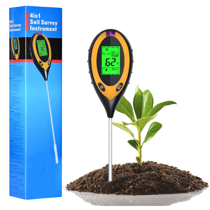 Ph Meter Digital Water Tester - 4 in 1 PHライト温度水分酸性度テスター土壌テスター水分計植物土壌テスターキット（花用）