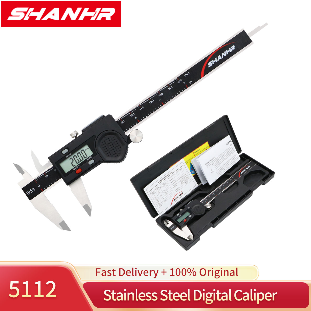 Digital Caliper 150Mm Stainless Steel - SHANHR電子式ノギス 150mm デジタルノギス マイクロメーター スチールノギス メスシーバー