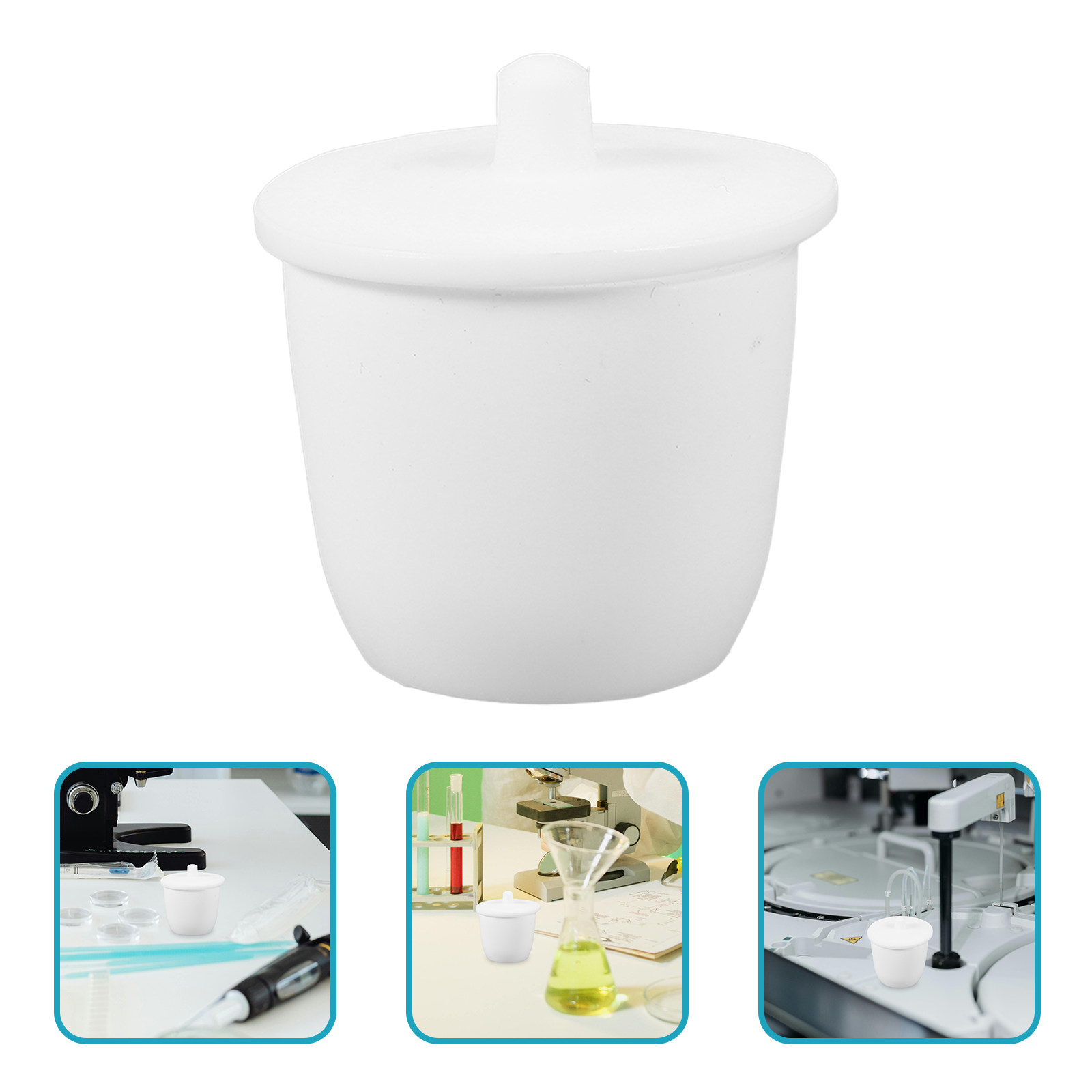 Lab Equipment - 30mlの実験用るつぼ、PTFE加工、焦げ付き防止、高温対応、化学物質の熱溶解用、蓋付き、宝飾品鋳造用、実験器具。