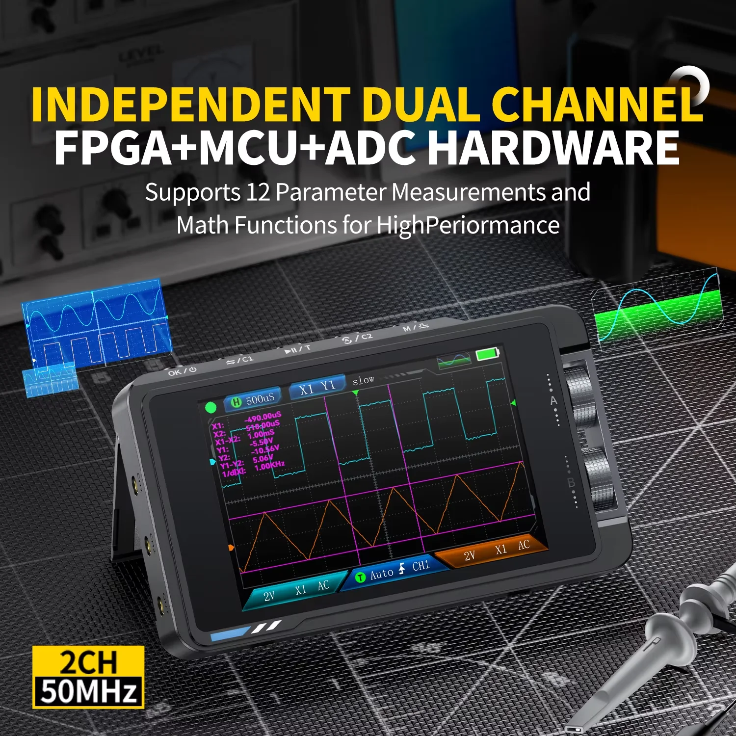 FNIRSI DS215H 2-in-1 ハンドヘルドデジタ - Fnirsi Digital Oscilloscope Handheld のレビューと価格