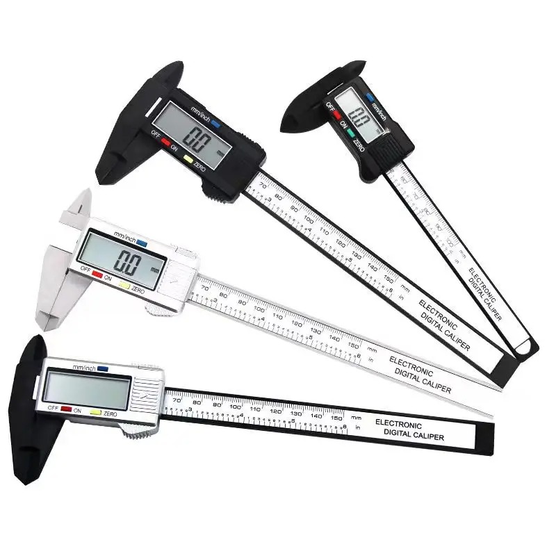 150mm 100mm 電子デジタルノギス カーボンファイバ - Digital Caliper 150Mm Stainless Steel のレビューと価格