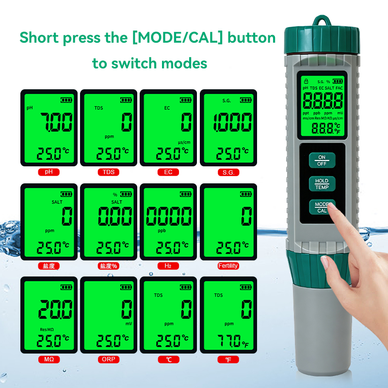 新製品：10種類の測定機能を搭載したPHメーター。PH、TD - Ph Meter Digital Water Tester のレビューと価格