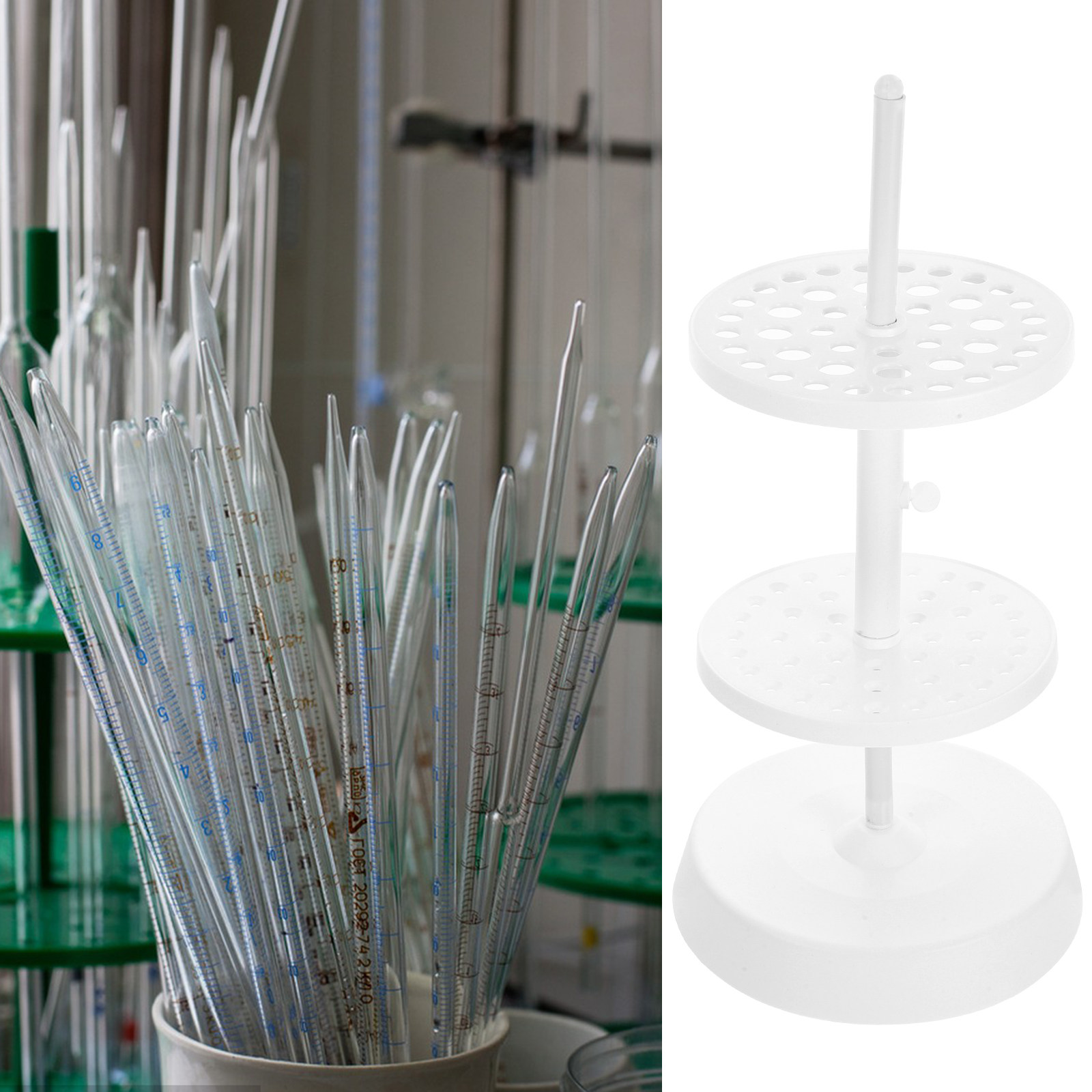 プラスチック製ピペット用円形スタンド、実験室用垂直ホルダー、 - Lab Equipment のレビューと価格