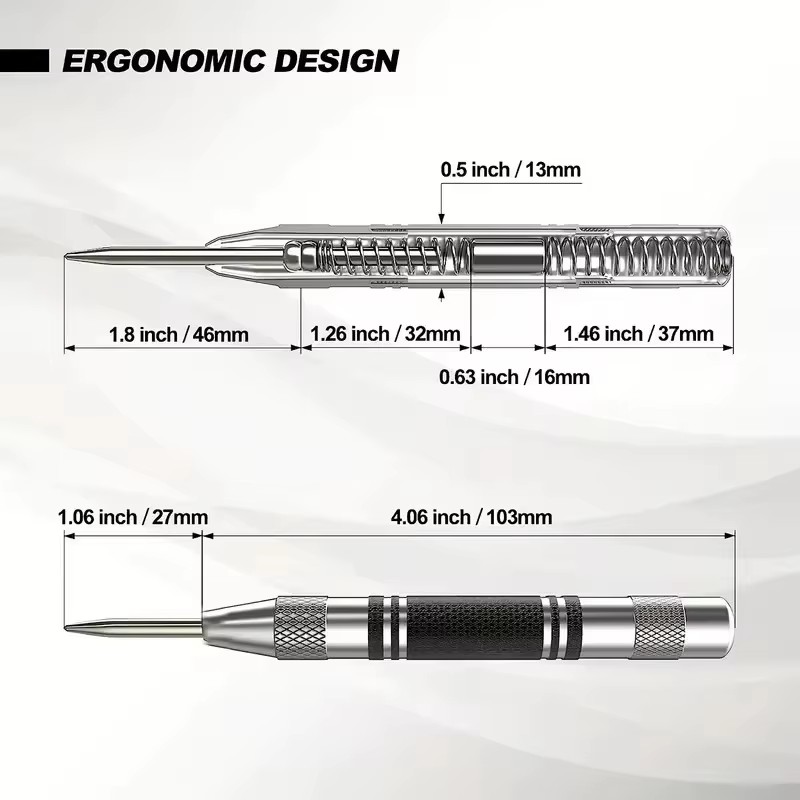自動センターポンチ、穴あけマーカー、木材・金属・鋼材用、スプ - Industrial Tools のレビューと価格