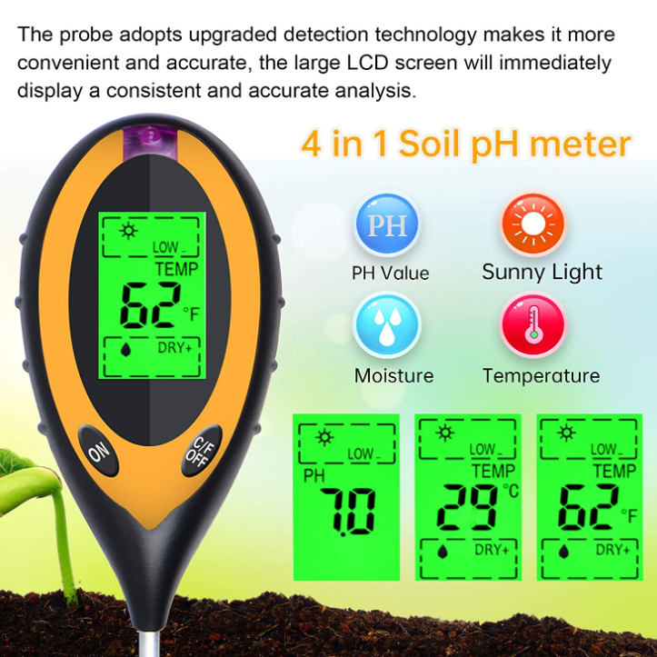 4 in 1 PHライト温度水分酸性度テスター土壌テスター水 - Ph Meter Digital Water Tester のレビューと価格