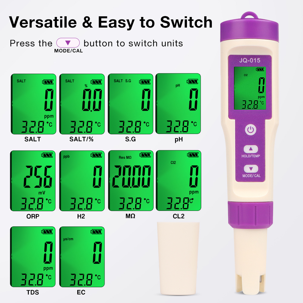 10 in 1 水質検査器：残留塩素濃度計、pH、TDS、O - Ph Meter Digital Water Tester のレビューと価格