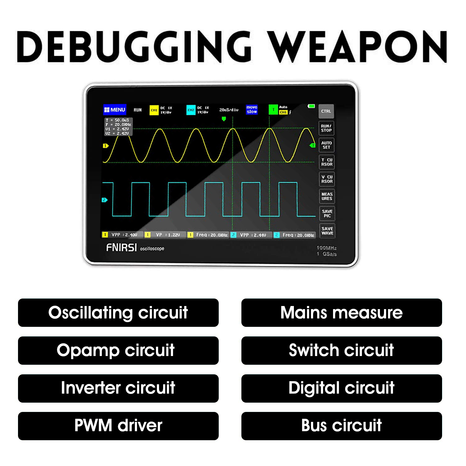 FNIRSI 1013D Plus オシロスコープ 100M - Fnirsi Digital Oscilloscope Handheld のレビューと価格