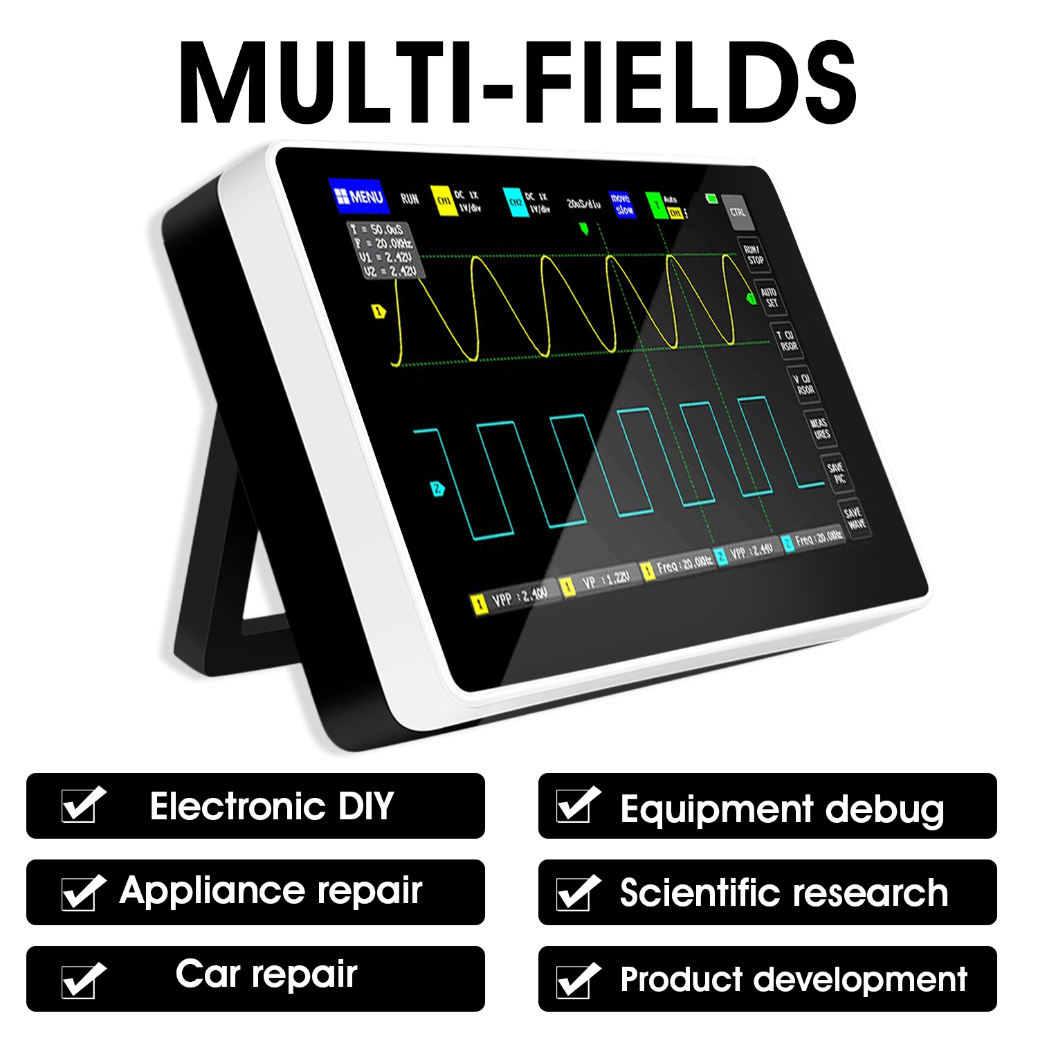 FNIRSI 1013D Plus オシロスコープ 100M - Fnirsi Digital Oscilloscope Handheld のレビューと価格