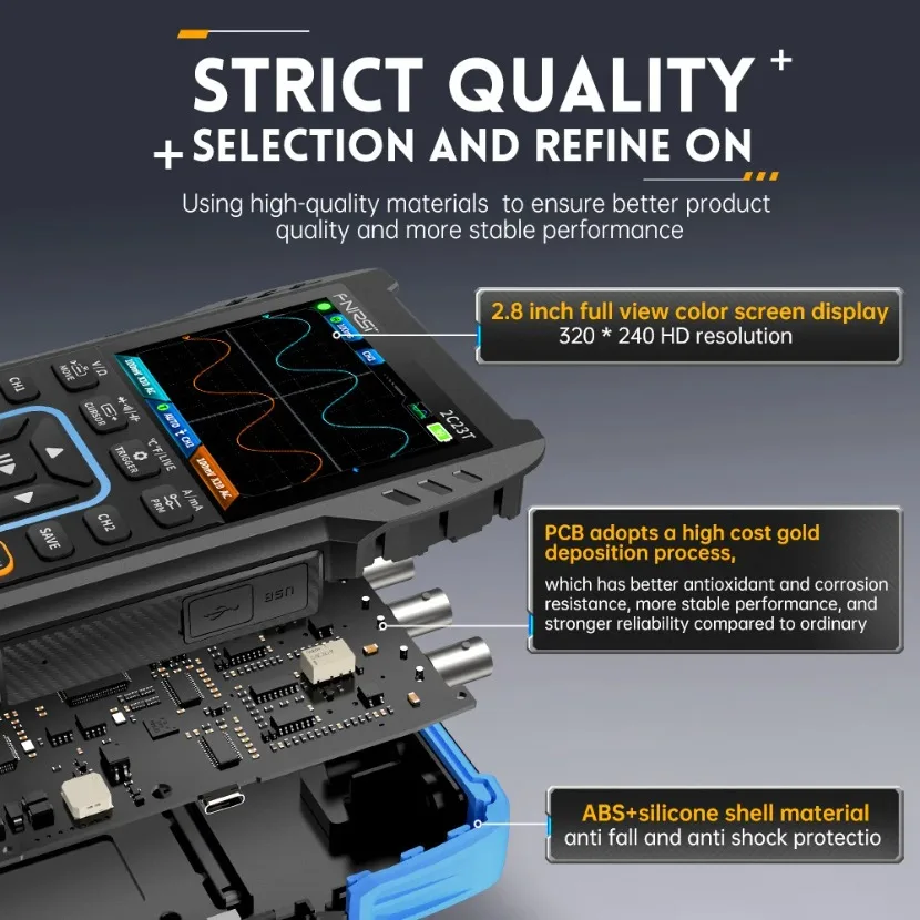 FNIRSI 2C23T ポータブルデジタルオシロスコープ・ - Fnirsi Digital Oscilloscope Handheld のレビューと価格