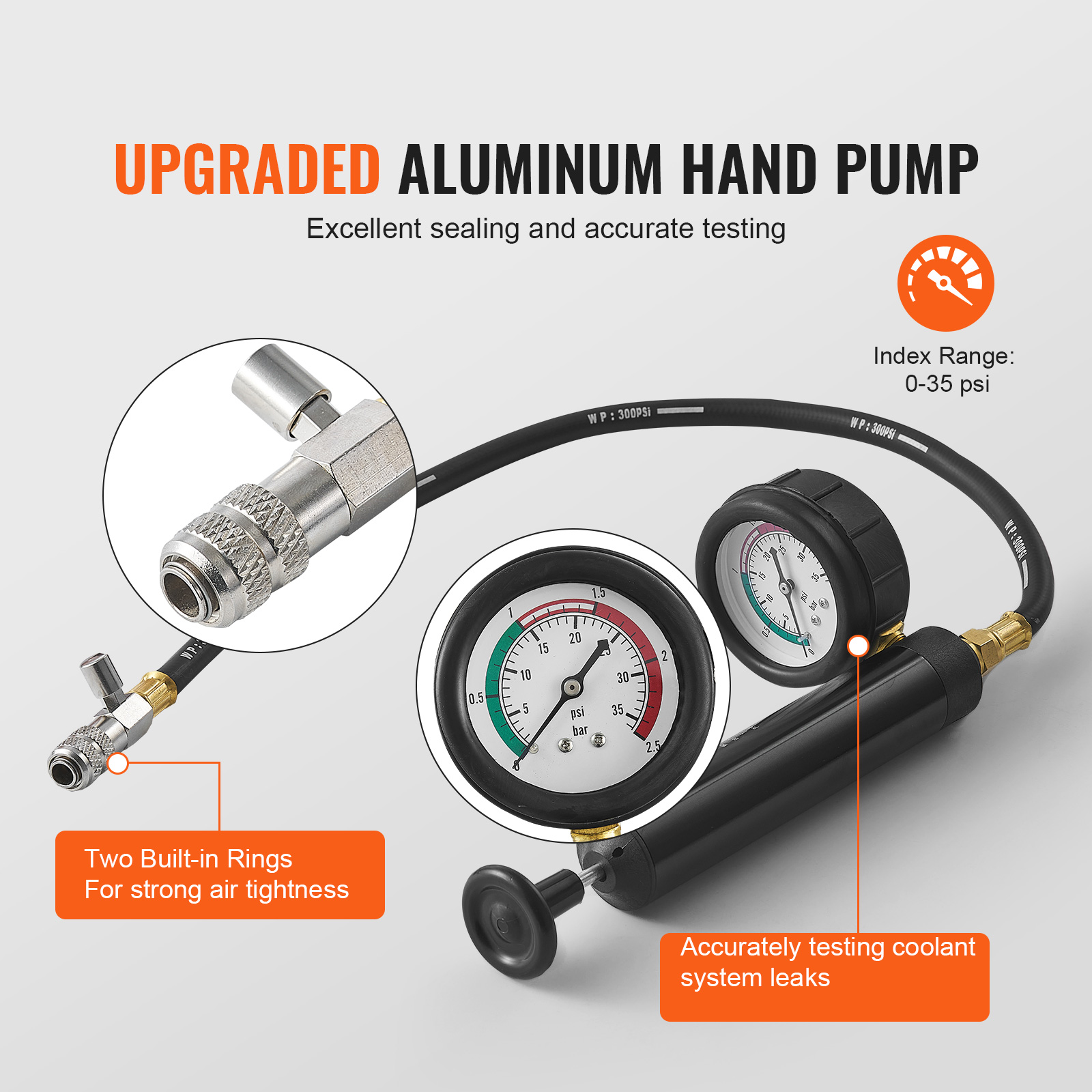 28点セットの汎用ラジエーター圧力試験キット。手動ポンプと色 - Vacuum Chamber Kit With Pump のレビューと価格