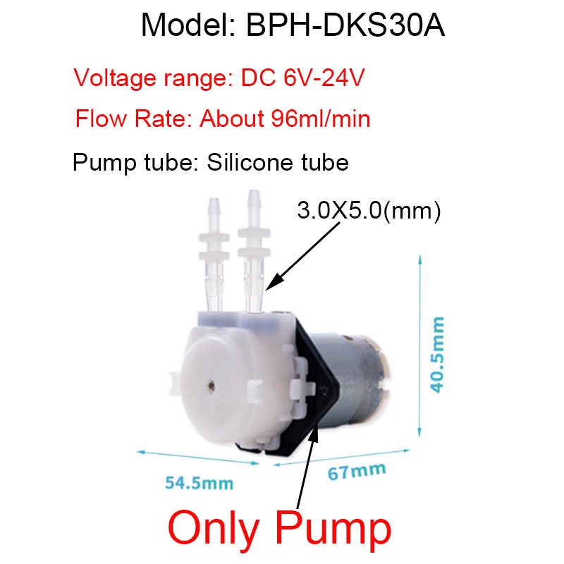 小型の調整可能な蠕動ポンプ。DC6V～12V対応。液体の定量 - Mini Peristaltic Pump 12V のレビューと価格